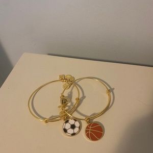 Basketball and Soccer Gold Pendant Bracelets